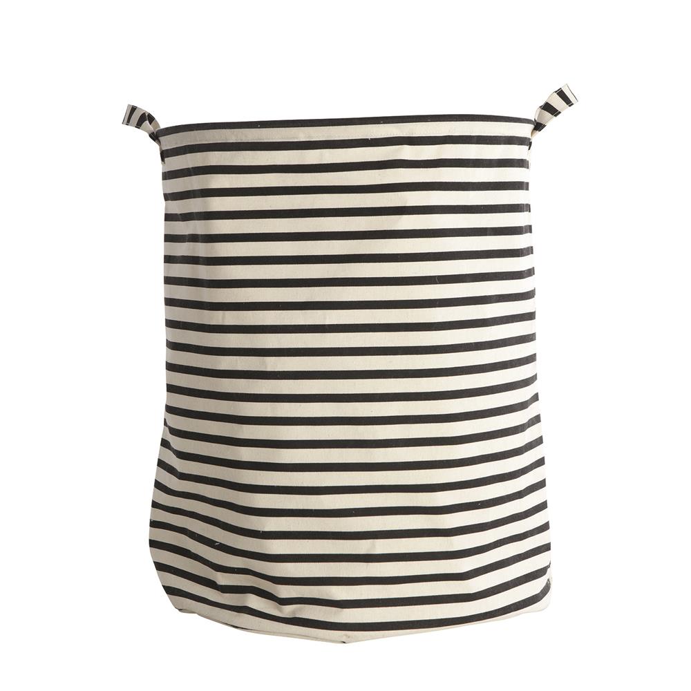 House Doctor laundry bag stripes black-white | Scandinavian Design | Laundry baskets | Black