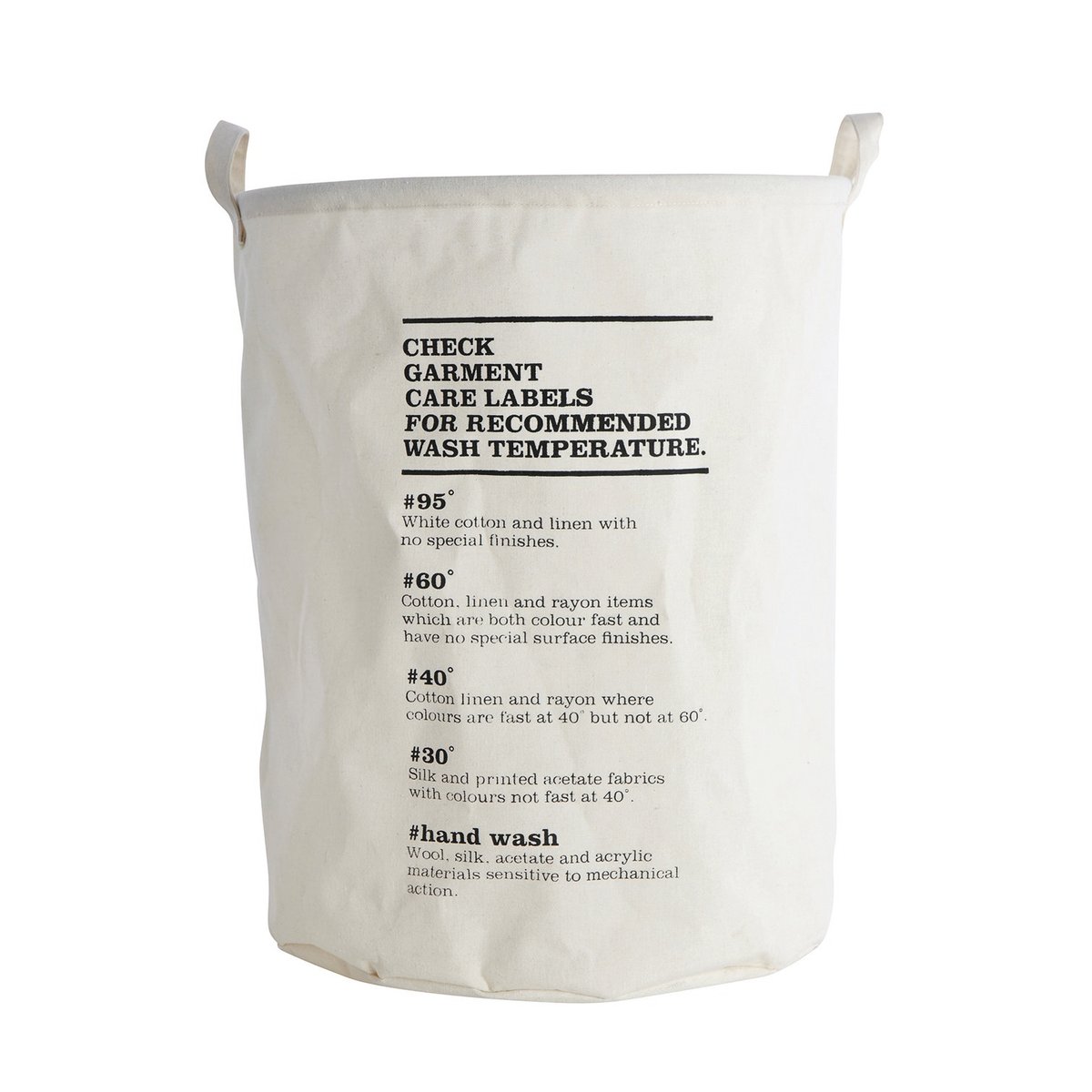 House Doctor laundry bag wash instructions black-white