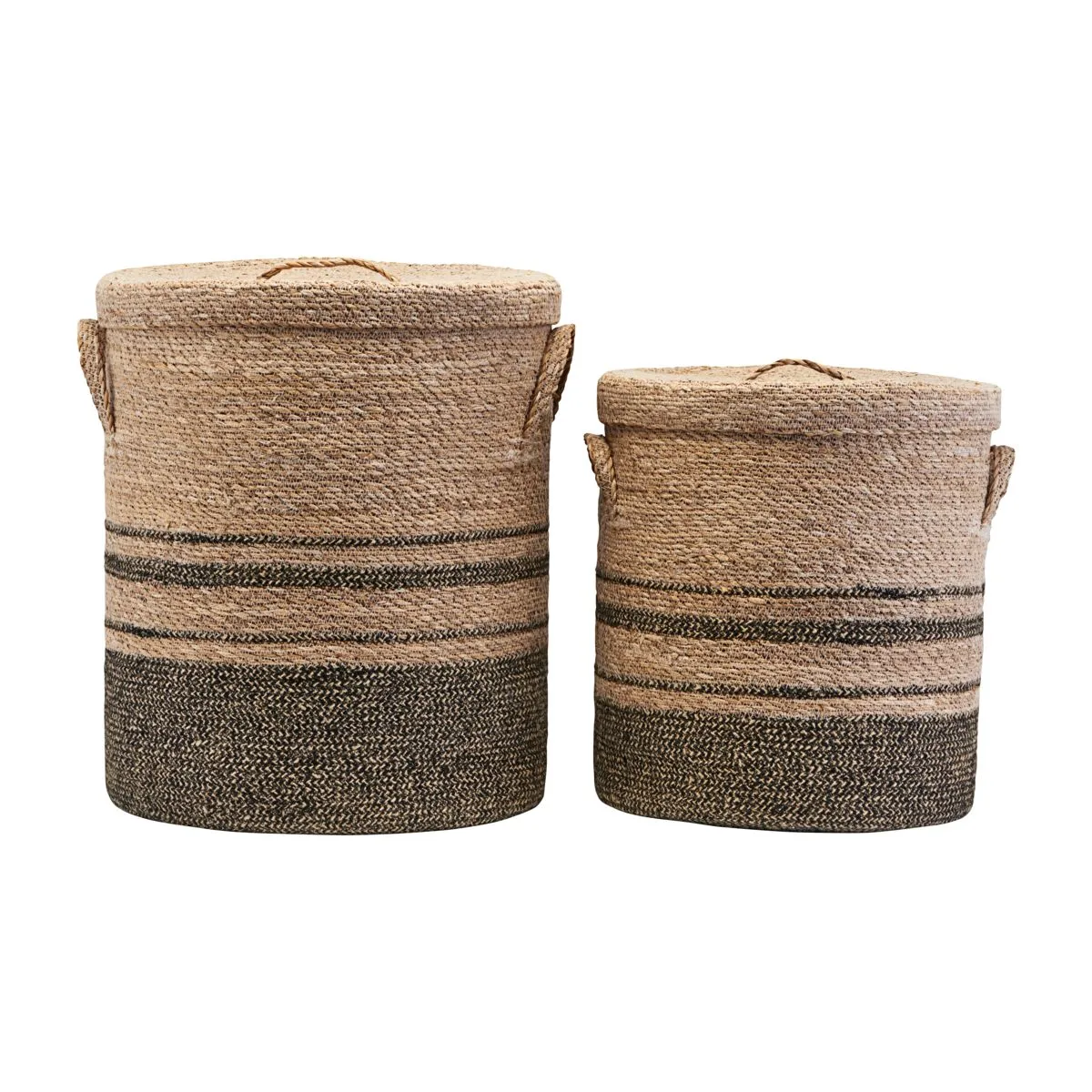 House Doctor House Doctor laundry basket with lid set of 2 Seaweed