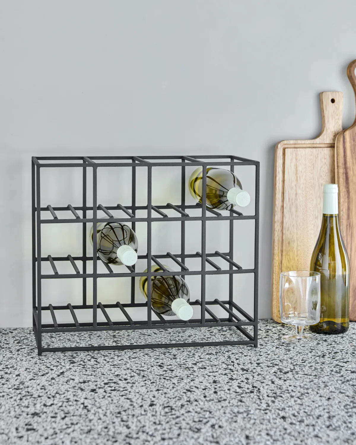 House Doctor wine rack 12 bottles 41x35 cm, Black House Doctor