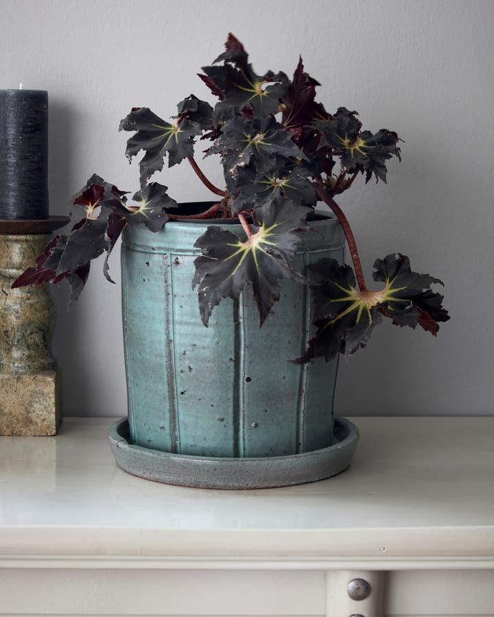 Julian flowerpot with saucer Ø22 cm - grey-green - House Doctor