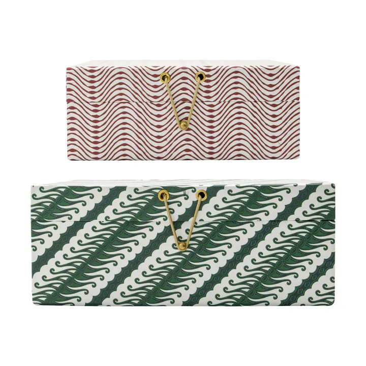 Keep storage boxes red-green - 2 pieces - House Doctor