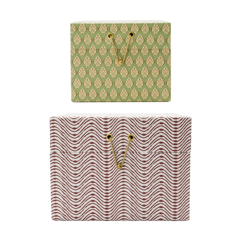 House Doctor Keep storage boxes red-khaki 2 parts
