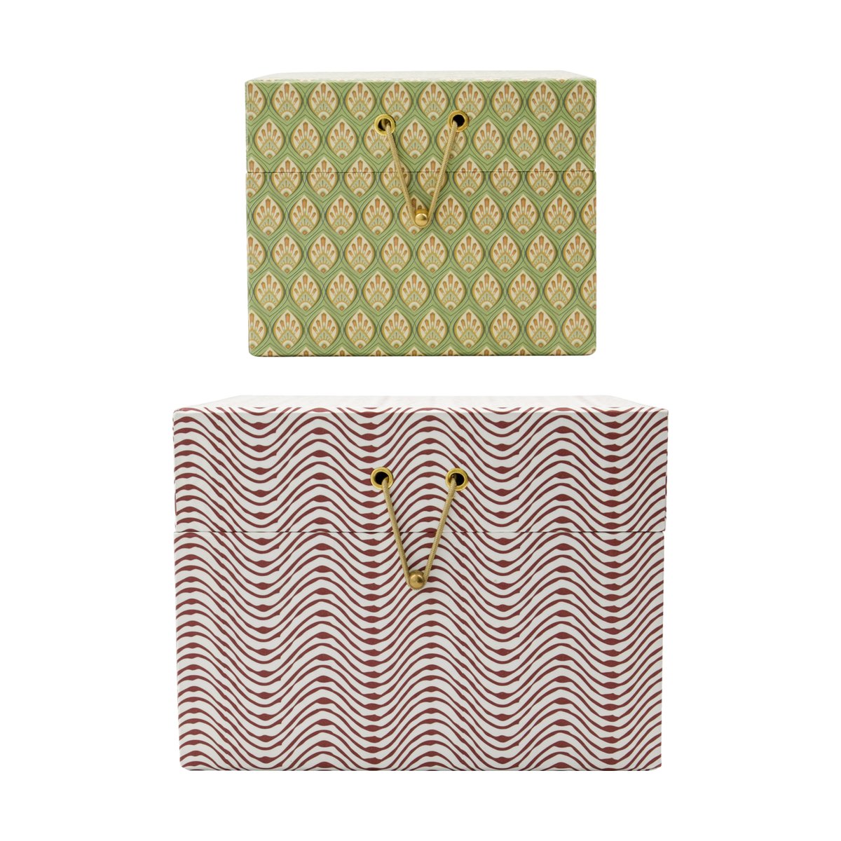 House Doctor Keep storage boxes red-khaki 2 parts