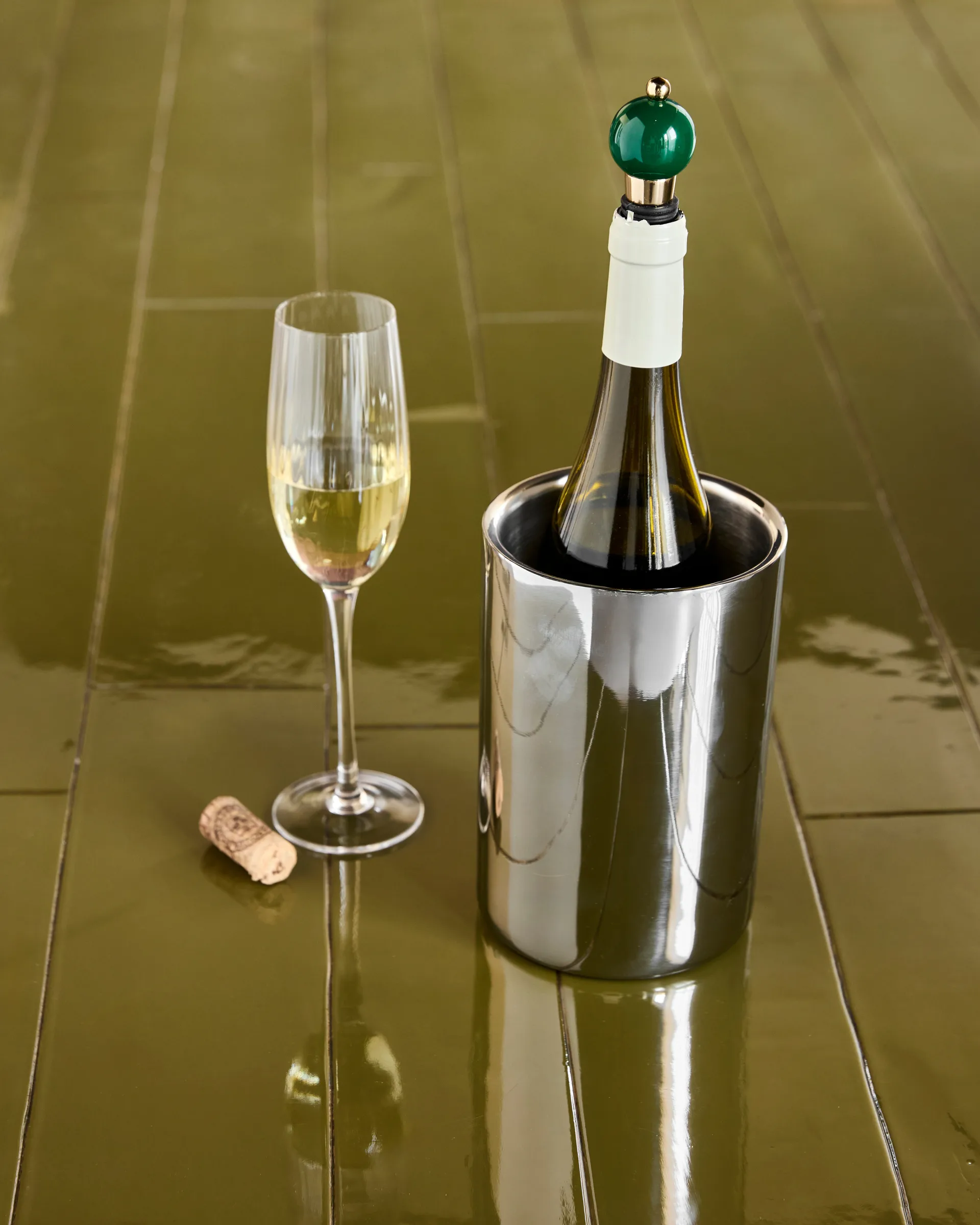 Kett wine cooler Ø12.5x18 cm, Silver finish House Doctor