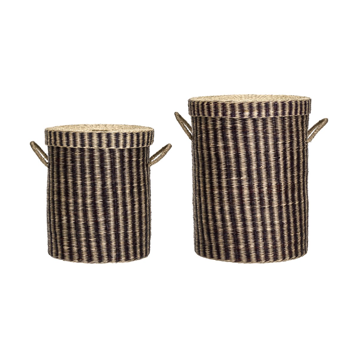 House Doctor Laundry basket with lid 2 pieces Natural brown