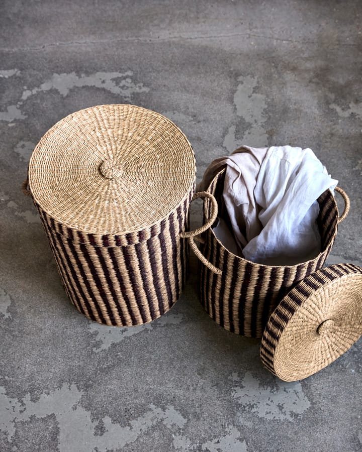 Laundry basket with lid 2 pieces, Natural brown House Doctor
