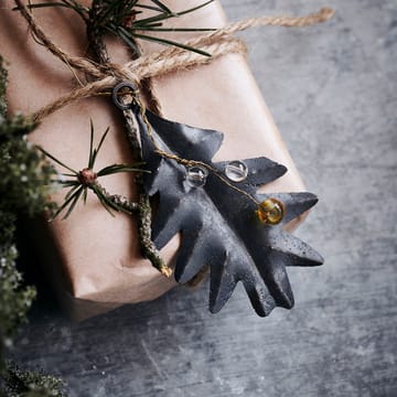 Leaf & Beads Christmas ornament black 3-pack - 7.3 cm - House Doctor
