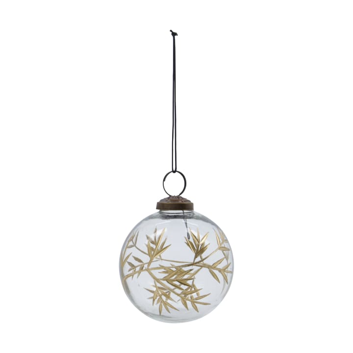 Leaf Christmas tree ornament Ø7.5 cm 4-pack, Clear gold House Doctor
