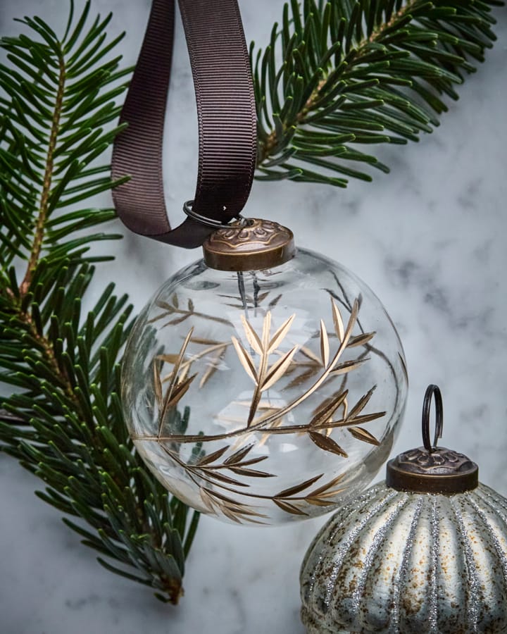 Leaf Christmas tree ornament Ø7.5 cm 4-pack, Clear gold House Doctor