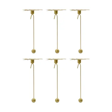Leaves candle holder 4-pack - Antique brass colour - House Doctor