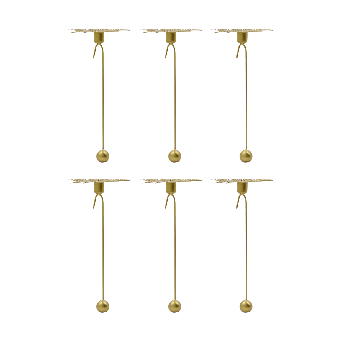 House Doctor Leaves candle holder 4-pack Antique brass colour
