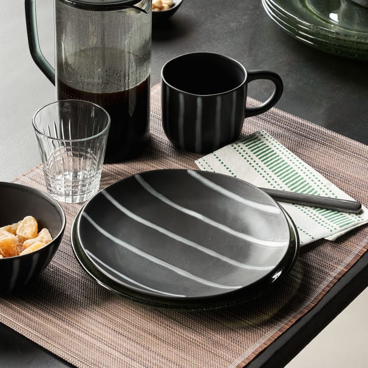 Line small plate Ø19,5 cm - Black-brown - House Doctor