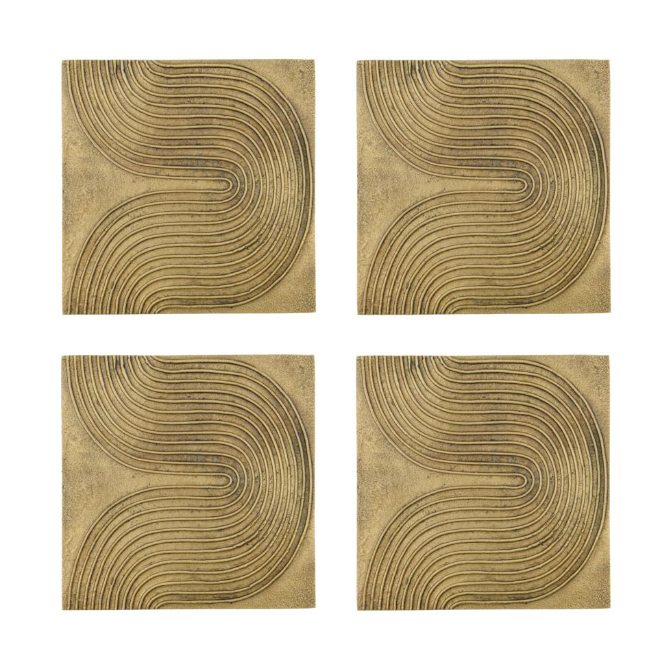 House Doctor List wall art 4-pack Antique brass | Scandinavian Design | Wall stickers | Gold-coloured