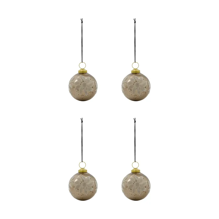 Luto Christmas bauble 4-pack - Sand - House Doctor