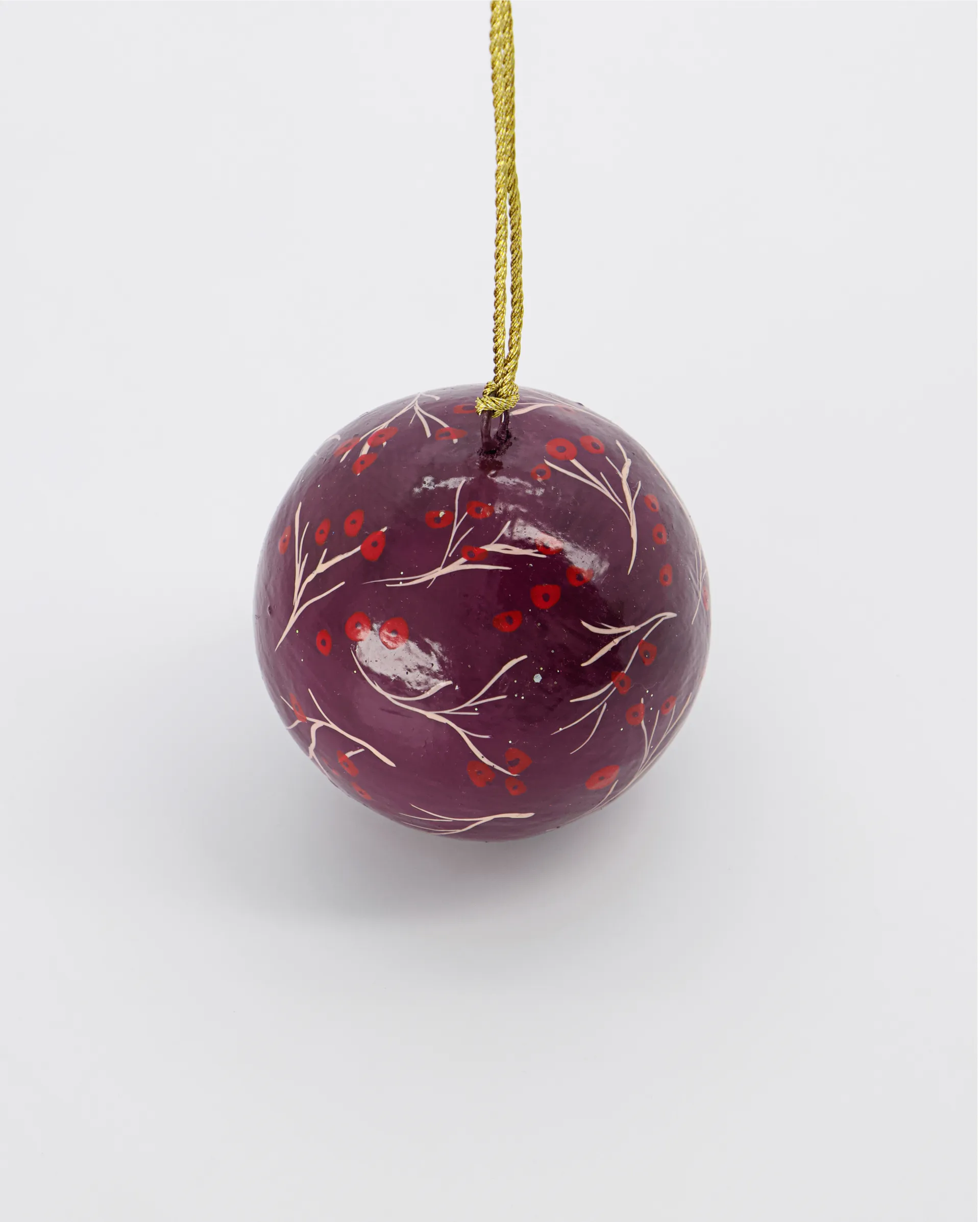 Mache Christmas Bauble Ø5 cm, Red House Doctor