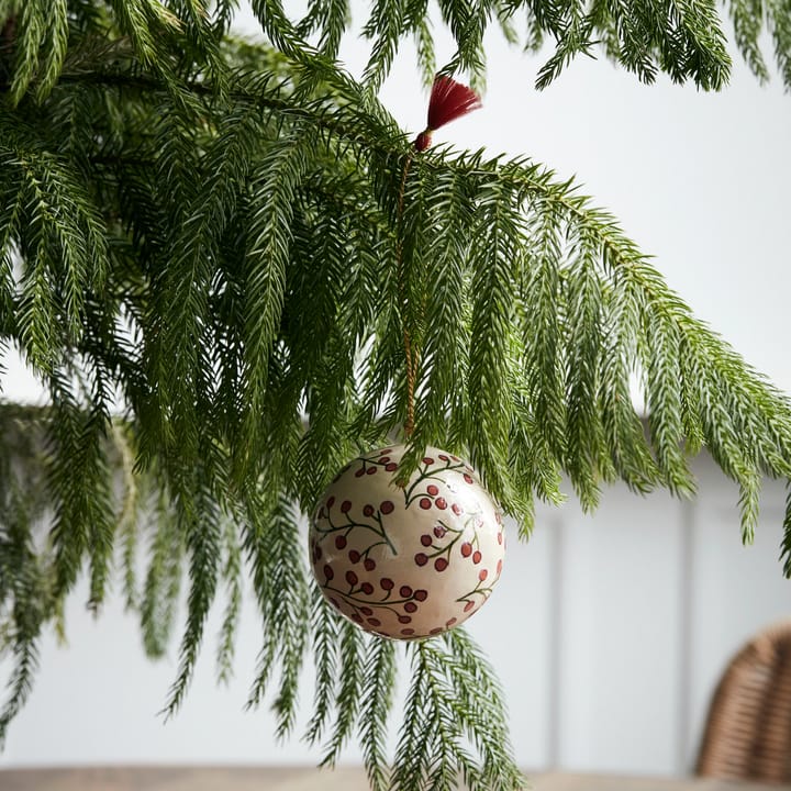 Mache Christmas Bauble Ø8 cm, Sand House Doctor