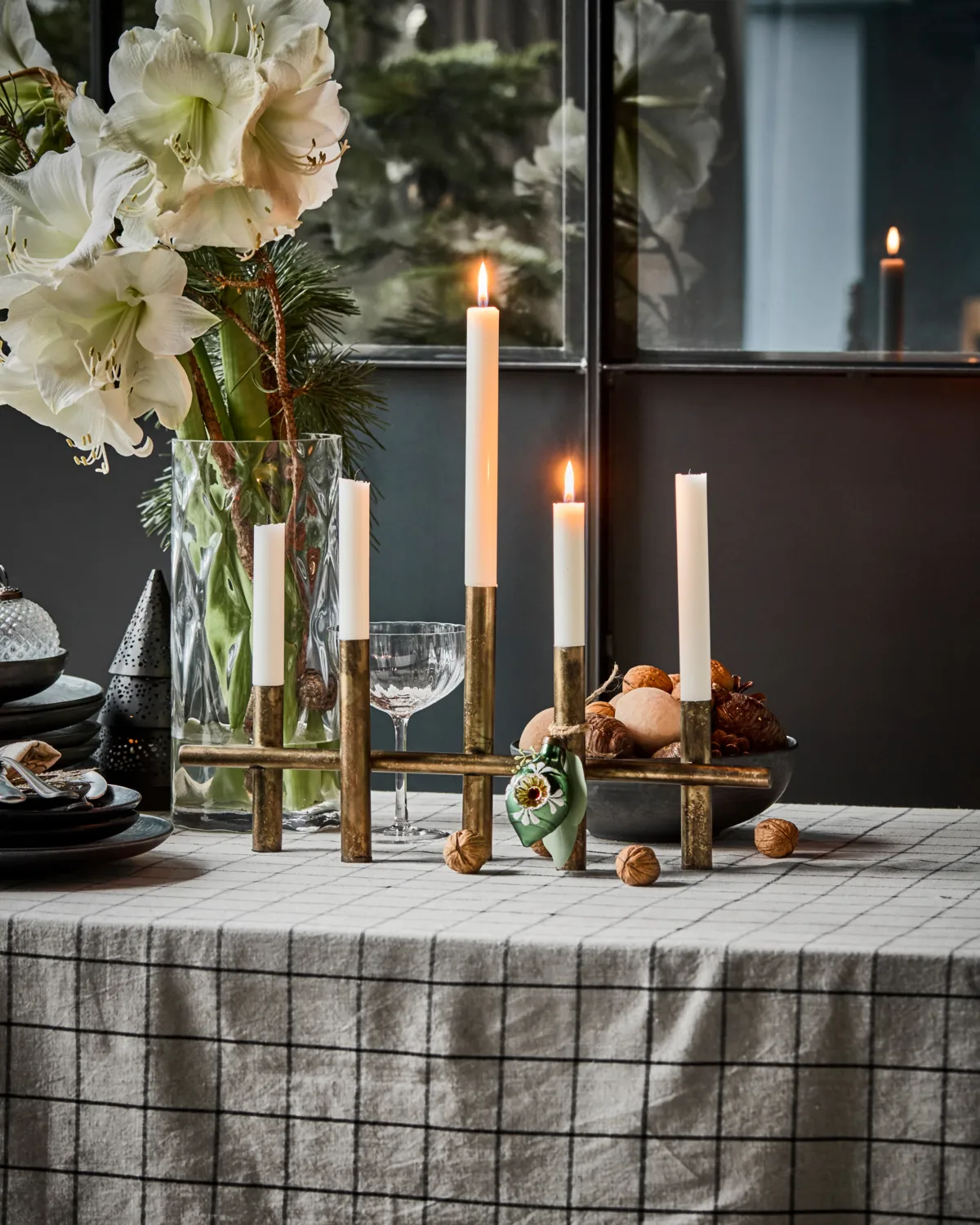 Maxi candle holder 45 cm, Antique brass color House Doctor