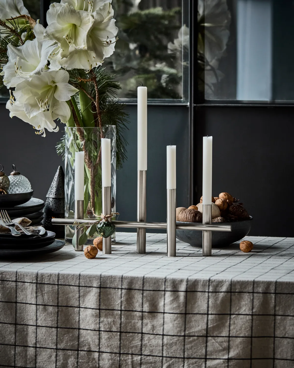 Maxi candle holder 45 cm, Antique silver House Doctor