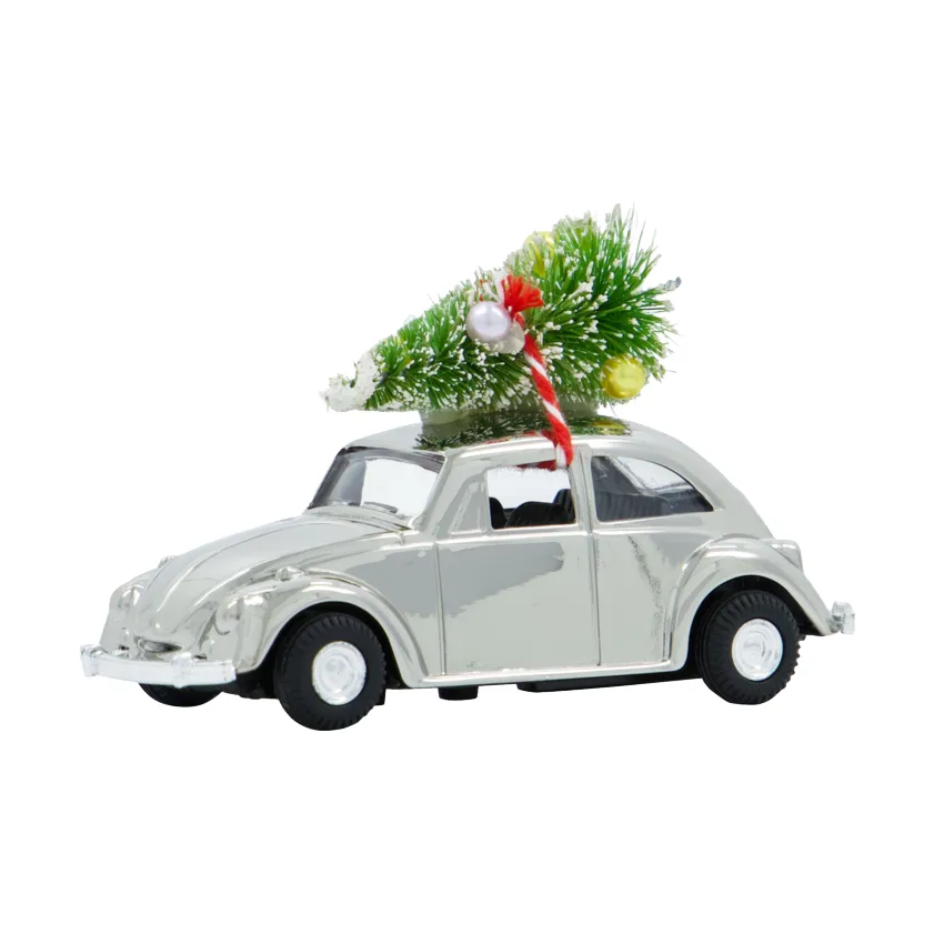 House Doctor MINI Xmas car Silver | Scandinavian Design | Christmas decorations | Silver-coloured