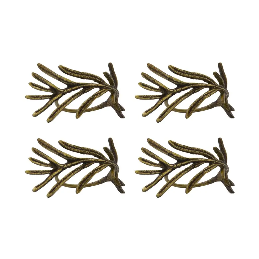 Mistle napkin ring 4-pack, Antique Brass House Doctor