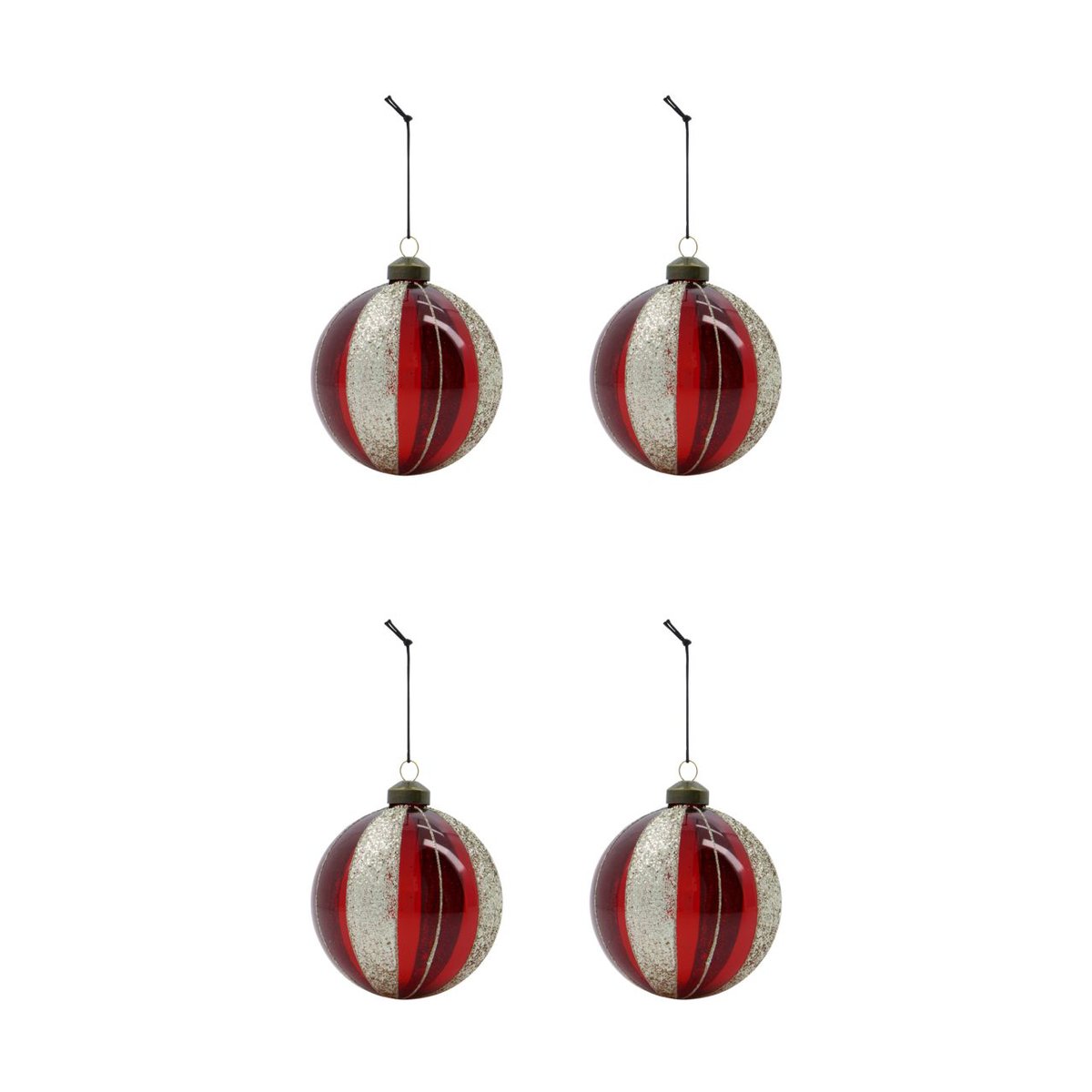 House Doctor Multicolored Christmas Bauble o10 cm 4-pack Wine Red
