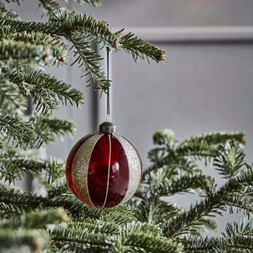 Multicolored Christmas Bauble Ø10 cm 4-pack - Wine Red - House Doctor
