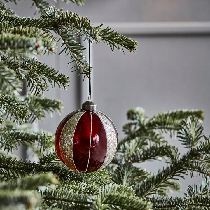 Multicolored Christmas Bauble Ø10 cm 4-pack, Wine Red House Doctor