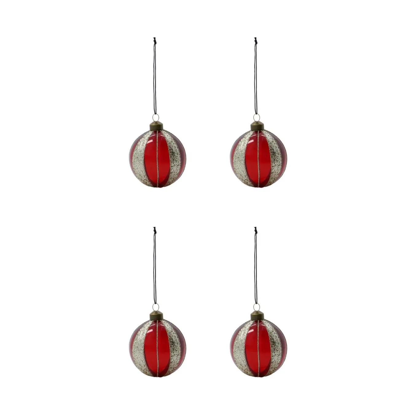 Multicolored Christmas ornament Ø8 cm 4-pack, Wine Red House Doctor