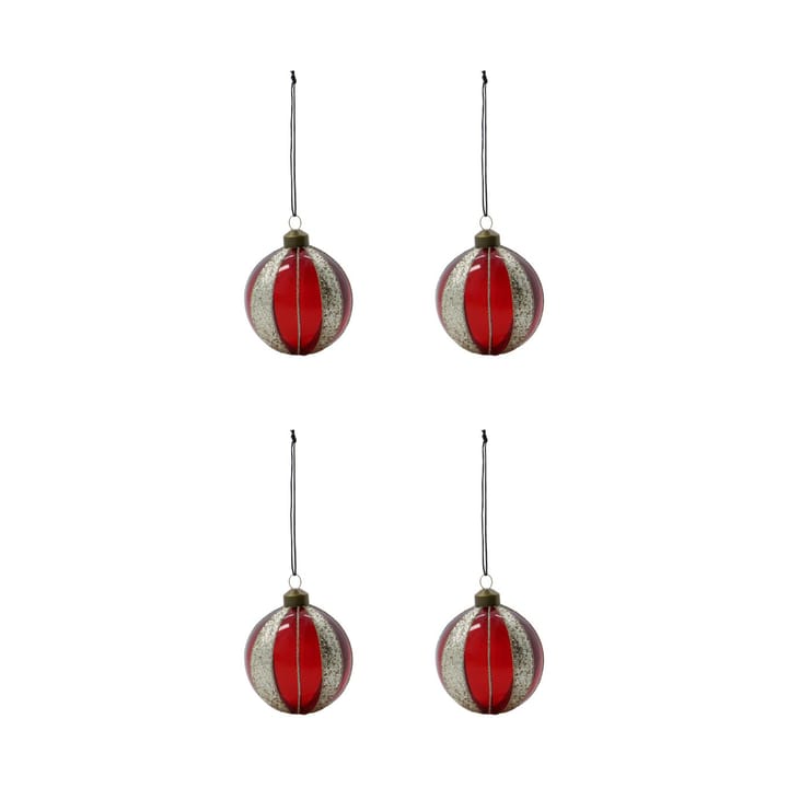 Multicolored Christmas ornament Ø8 cm 4-pack, Wine Red House Doctor