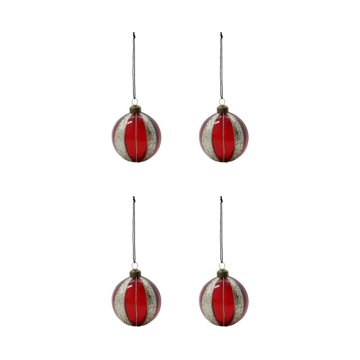House Doctor Multicolored Christmas ornament Ø8 cm 4-pack Wine Red