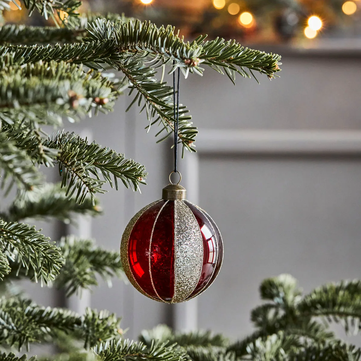 Multicolored Christmas ornament Ø8 cm 4-pack, Wine Red House Doctor