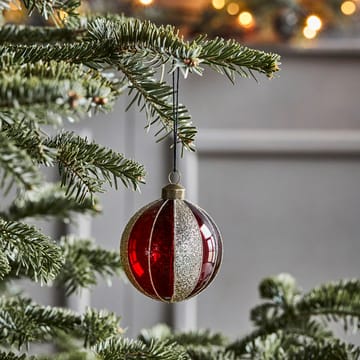 Multicolored Christmas ornament Ø8 cm 4-pack - Wine Red - House Doctor
