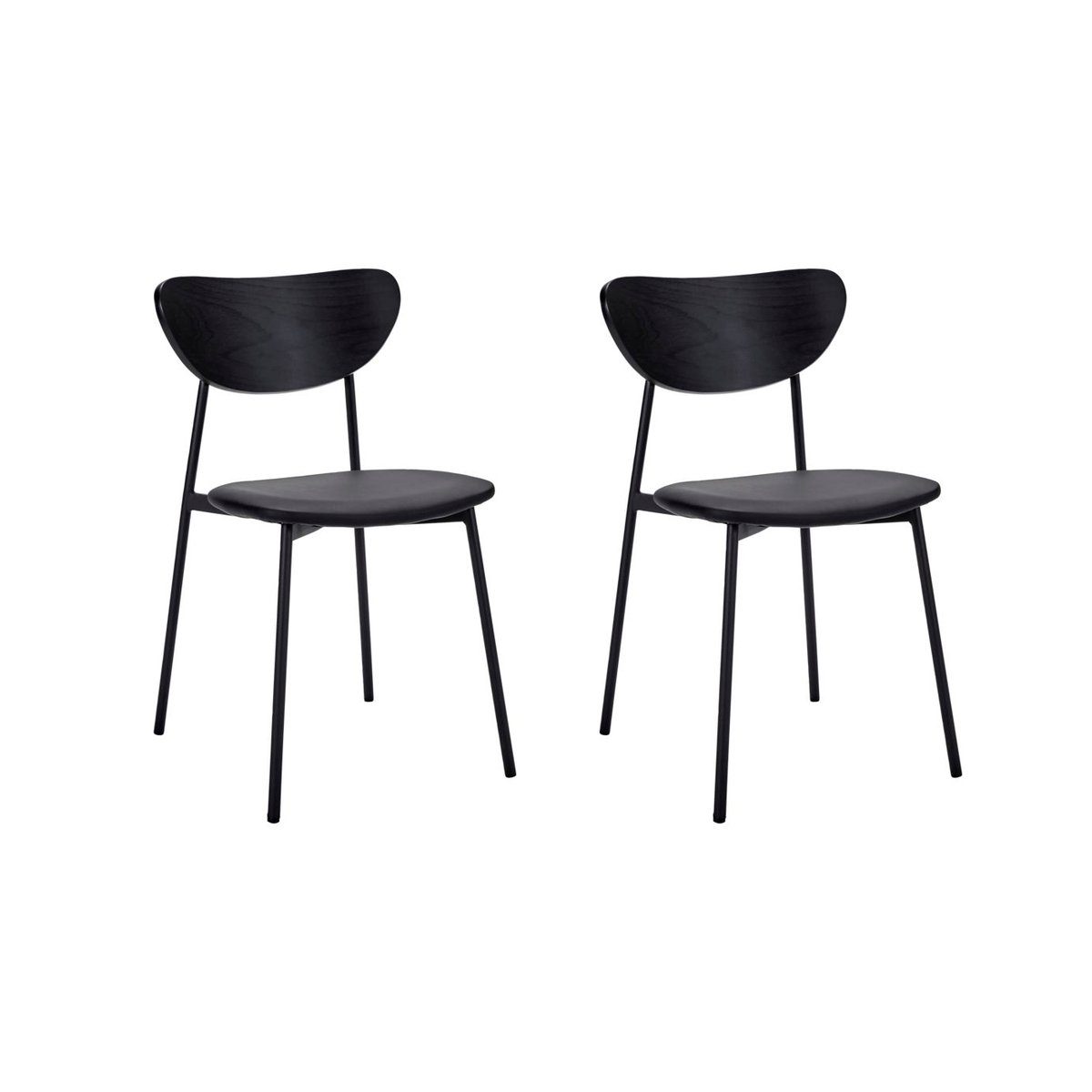 House Doctor Must chair with seat 2-pack Black | Scandinavian Design | Chairs | Black