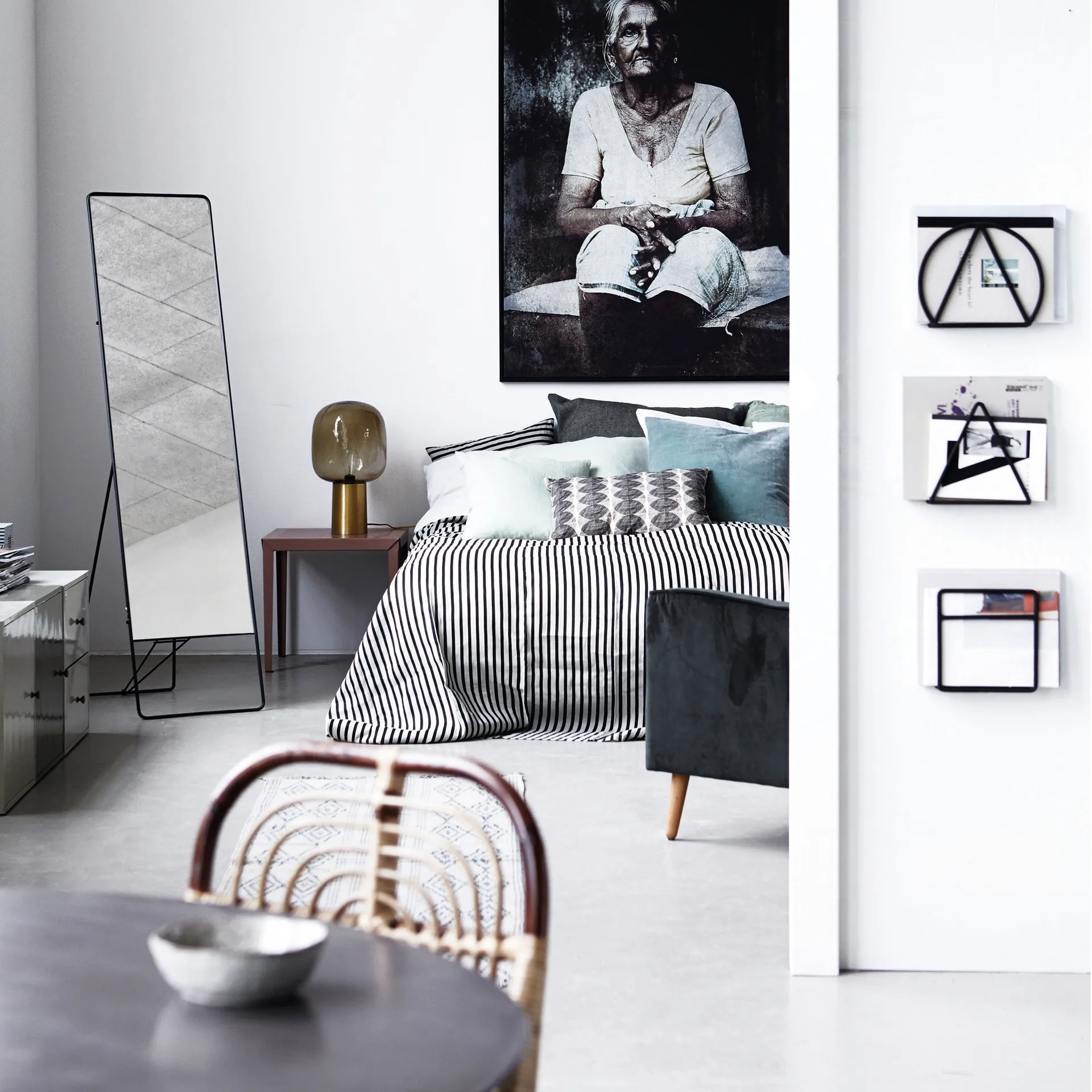 Note table lamp, grey-brass House Doctor