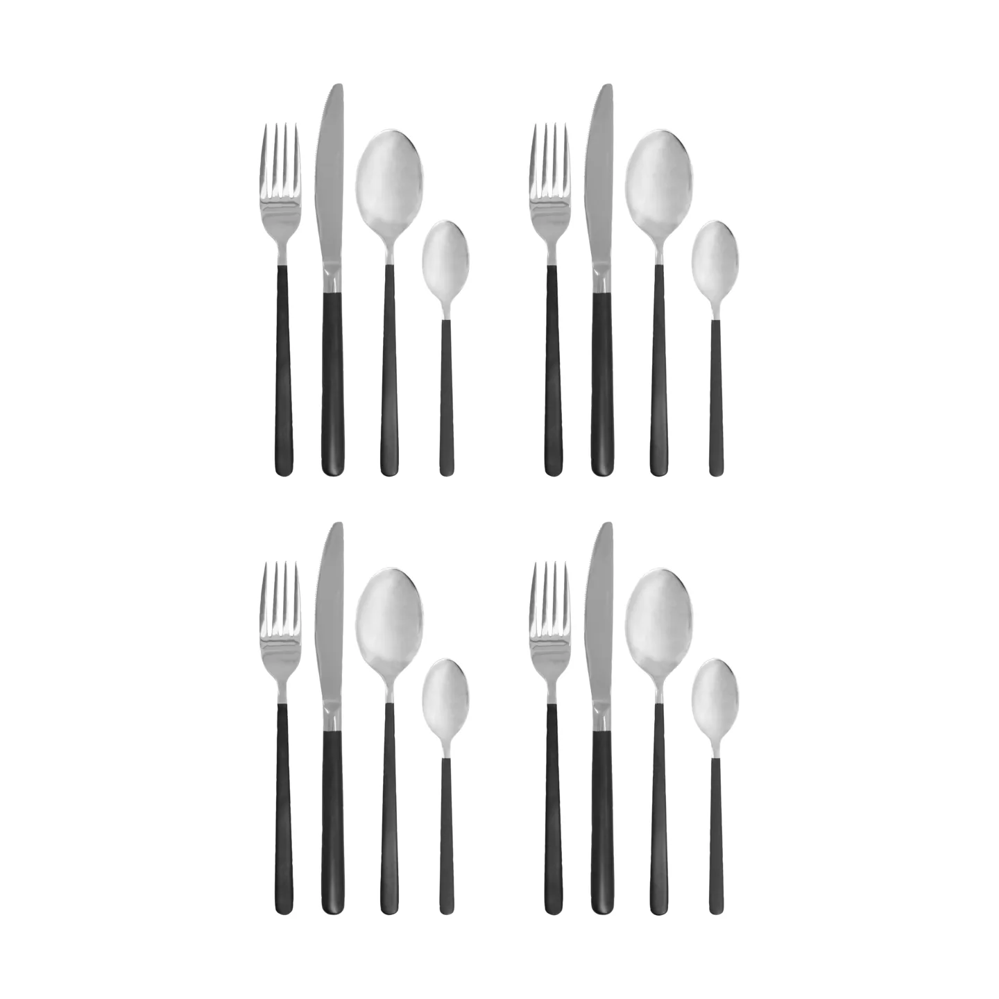 Ox cutlery set 16 pieces, Black-silver House Doctor