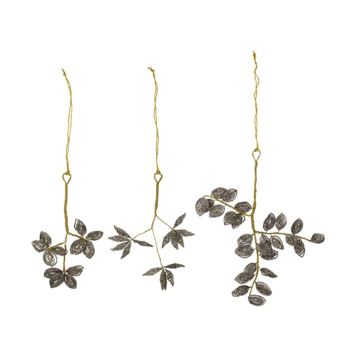 Pearl Christmas decoration mistel 3 pieces - Grey-gold - House Doctor