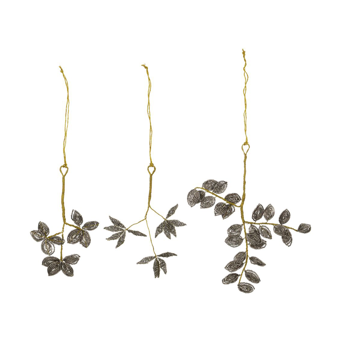 House Doctor Pearl Christmas decoration mistel 3 pieces Grey-gold