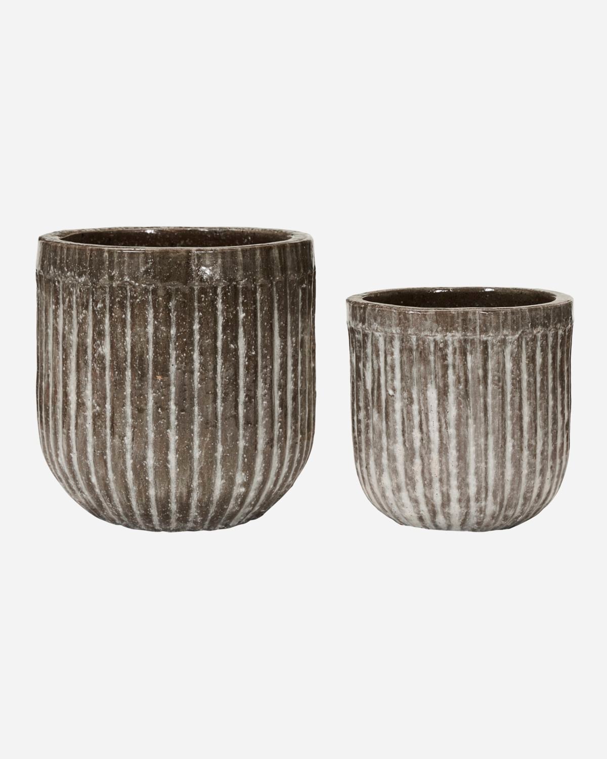 House Doctor Pharaoh pot set of 2 Antique brown | Scandinavian Design | Flower pots | Grey