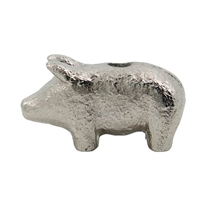 Pig candle stick 5 cm, Antique silver House Doctor
