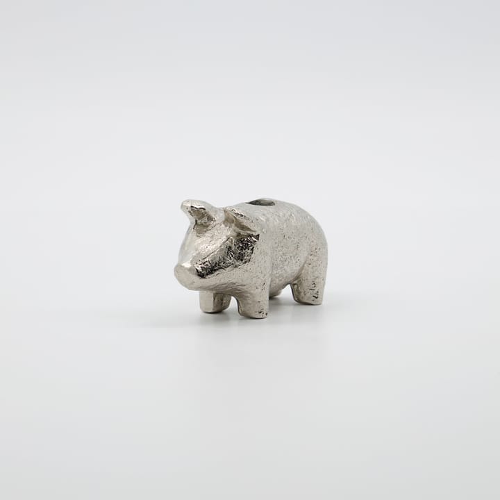 Pig candle stick 5 cm, Antique silver House Doctor