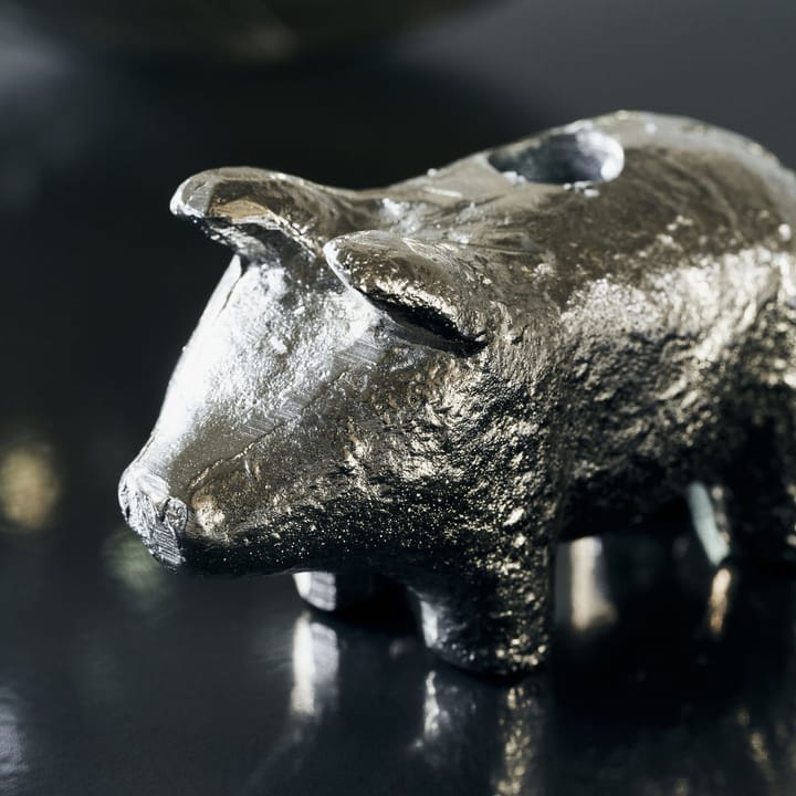 Pig candle stick 5 cm, Antique silver House Doctor