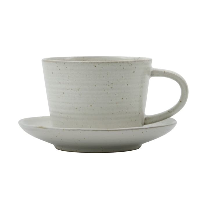Pion cup with saucer 23 cl - Grey-white - House Doctor
