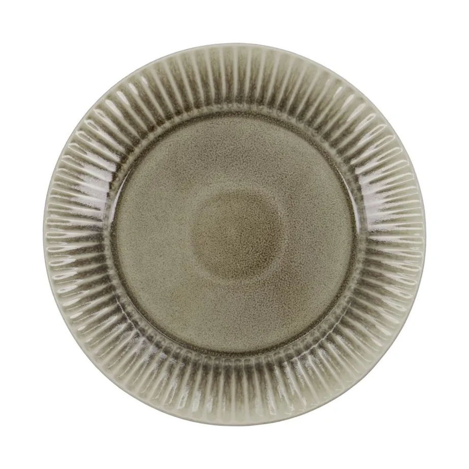 House Doctor Pleat dinner plate o27 cm Grey-brown | Scandinavian Design | Dinner plates | Grey