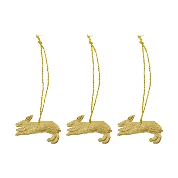 Rabbit Easter hanging decoration 3-pack - Antique brass - House Doctor