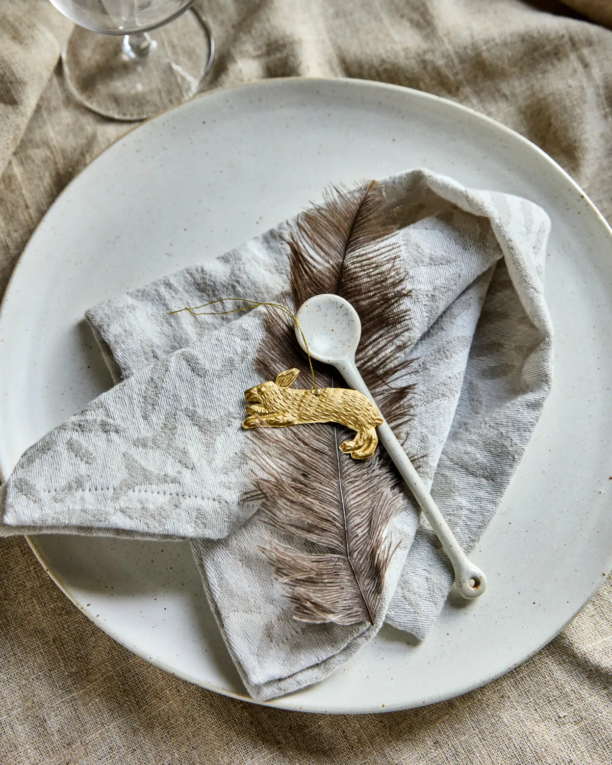 Rabbit Easter hanging decoration 3-pack, Antique brass House Doctor