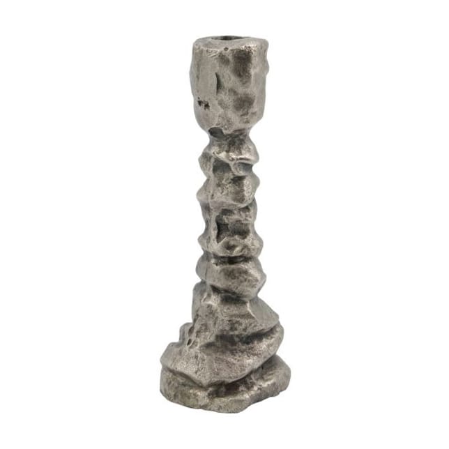 Raku candlestick antique silver - 20 cm - House Doctor