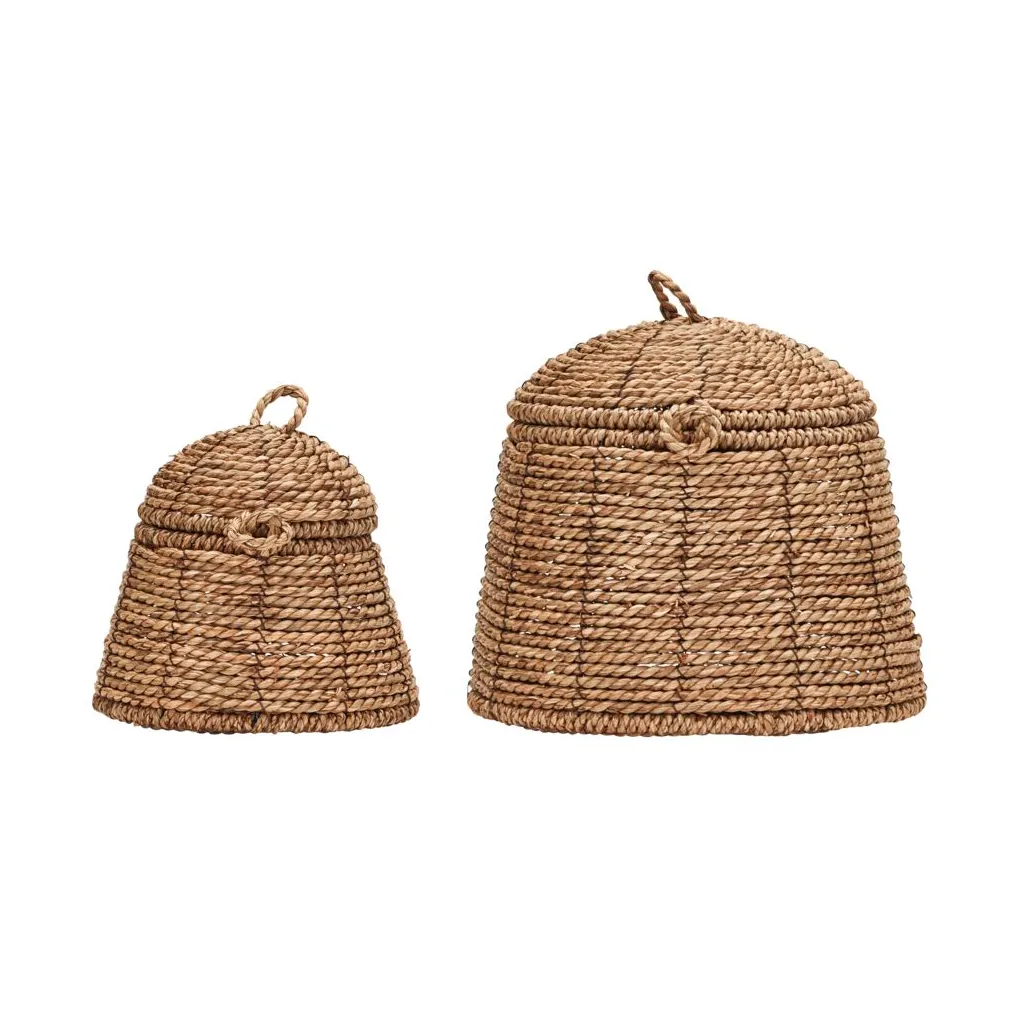 House Doctor Rama storage basket with lid 2-pack Nature
