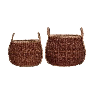 Rangi storage basket 2 pieces - Brown - House Doctor