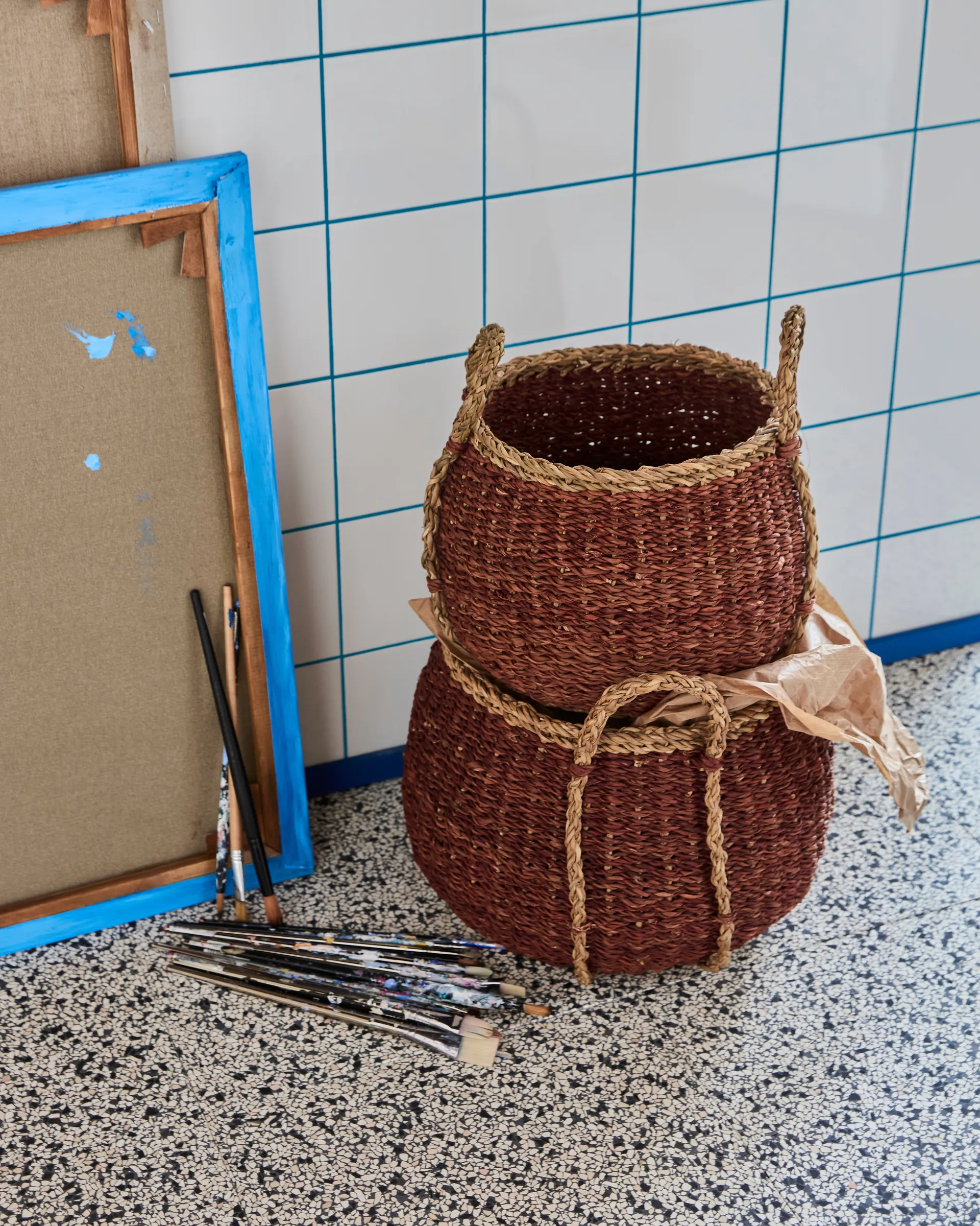 Rangi storage basket 2 pieces, Brown House Doctor